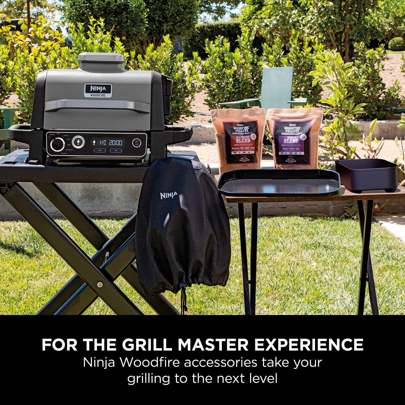 Ninja End-of-Summer BBQ Bundle: Woodfire Grill & Smoker + StaySharp 14-Piece Knife Block